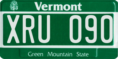 VT license plate XRU090