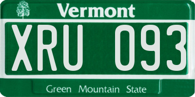 VT license plate XRU093