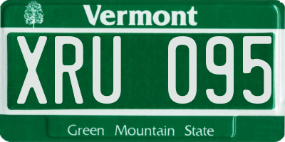 VT license plate XRU095