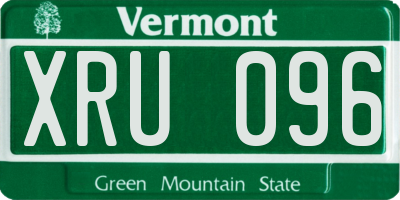 VT license plate XRU096