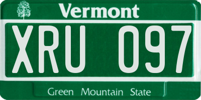 VT license plate XRU097