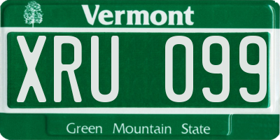 VT license plate XRU099