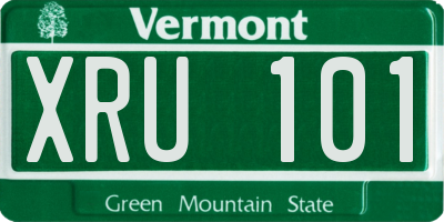 VT license plate XRU101