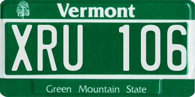 VT license plate XRU106