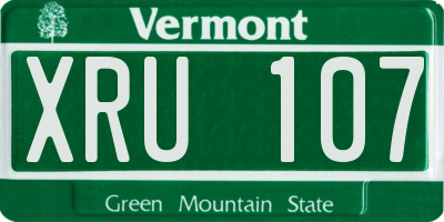 VT license plate XRU107