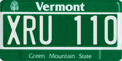 VT license plate XRU110