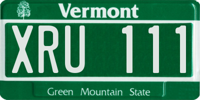 VT license plate XRU111