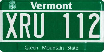 VT license plate XRU112