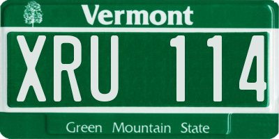 VT license plate XRU114
