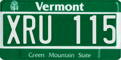 VT license plate XRU115