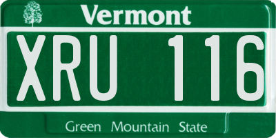 VT license plate XRU116