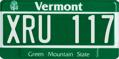 VT license plate XRU117