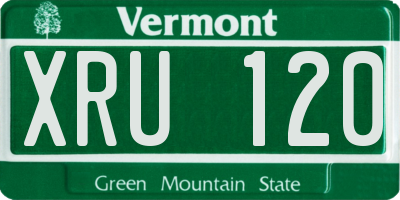VT license plate XRU120