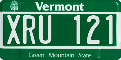 VT license plate XRU121