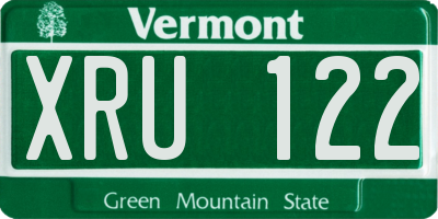 VT license plate XRU122