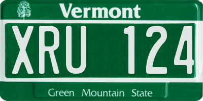 VT license plate XRU124