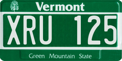 VT license plate XRU125