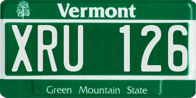 VT license plate XRU126