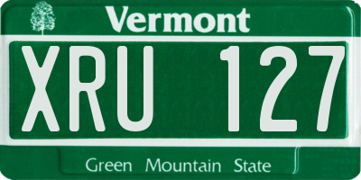 VT license plate XRU127
