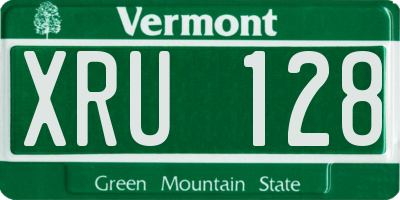 VT license plate XRU128
