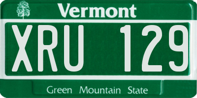 VT license plate XRU129