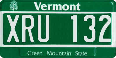 VT license plate XRU132