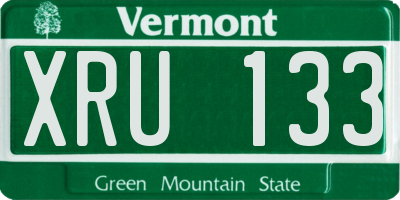 VT license plate XRU133