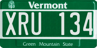 VT license plate XRU134