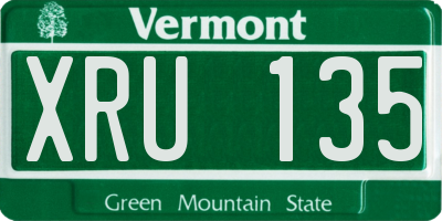 VT license plate XRU135