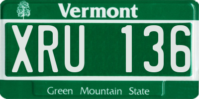 VT license plate XRU136