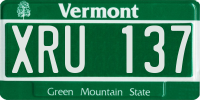 VT license plate XRU137