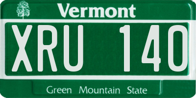 VT license plate XRU140