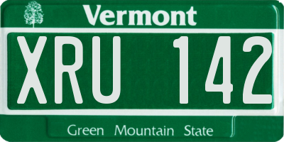 VT license plate XRU142