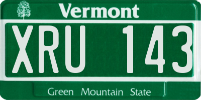 VT license plate XRU143