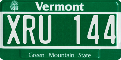 VT license plate XRU144