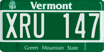 VT license plate XRU147