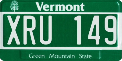 VT license plate XRU149
