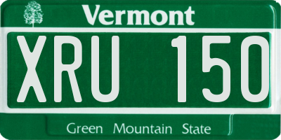 VT license plate XRU150
