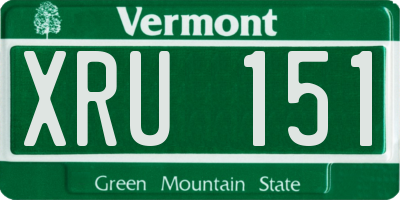 VT license plate XRU151