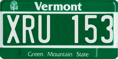 VT license plate XRU153