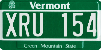VT license plate XRU154