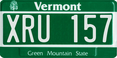 VT license plate XRU157