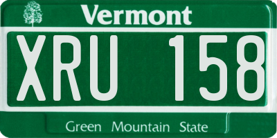 VT license plate XRU158
