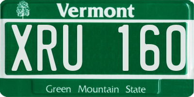VT license plate XRU160
