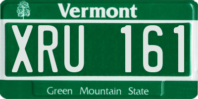 VT license plate XRU161