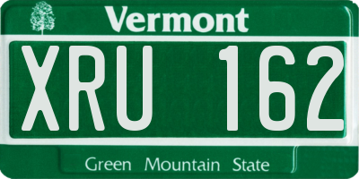 VT license plate XRU162