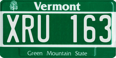 VT license plate XRU163