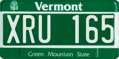 VT license plate XRU165