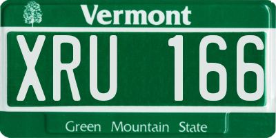 VT license plate XRU166