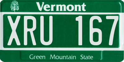 VT license plate XRU167